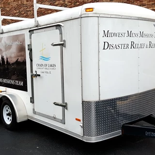 Mission team trailer equipped for disaster relief. Lake Villa IL
