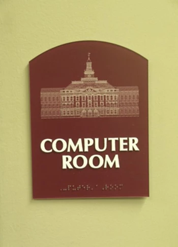 ADA and Wayfinding custom computer lab sign