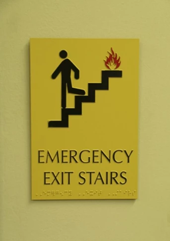 ADA Emergency Stairway Exit Sign with Braille