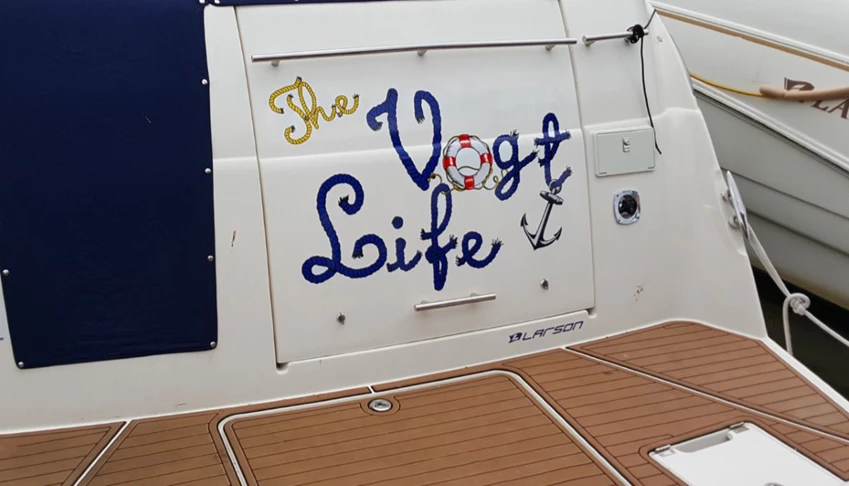 Boat graphics and lettering