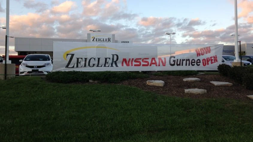 We installed this banner for a local auto dealers opening.