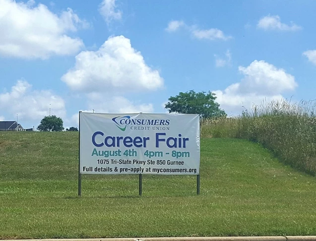 Banner for career fair event in Gurnee, IL