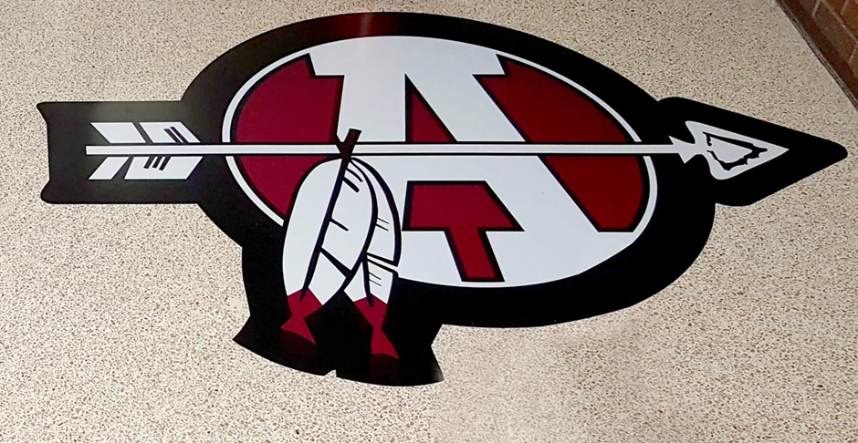 Floor graphic with high school team logo installed Antioch, IL