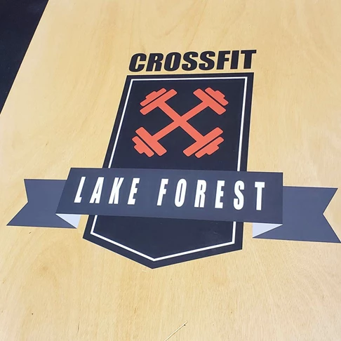 Floor Graphics  with anti-slip laminate for CrossFit gym